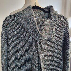 Leo & Nicole Greenish Gray Multi-Color Tweed Sweater (Size XL)
